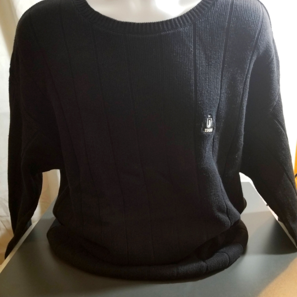Mens Perry Ellis Black Crewneck Sweater
